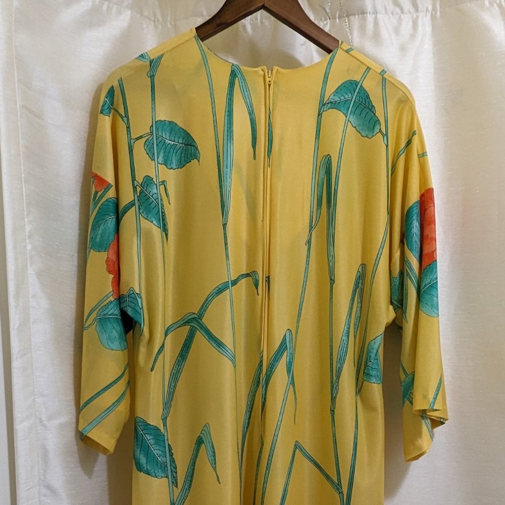 Vintage Sears Yellow Floral Loungewear House Dress - Sz 10/12 - Picture 5 of 7